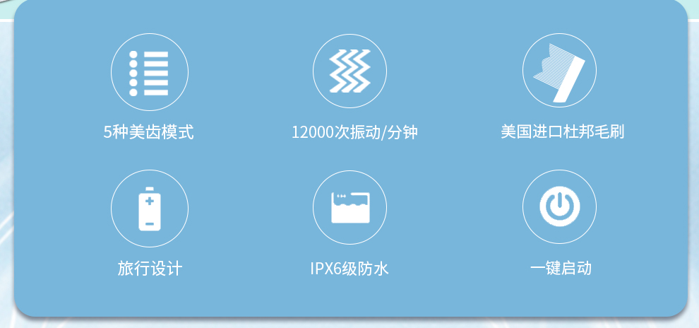 麦喆MAYZE EB003电动牙刷5号干电池成人款防水软毛泡壳装(图2)